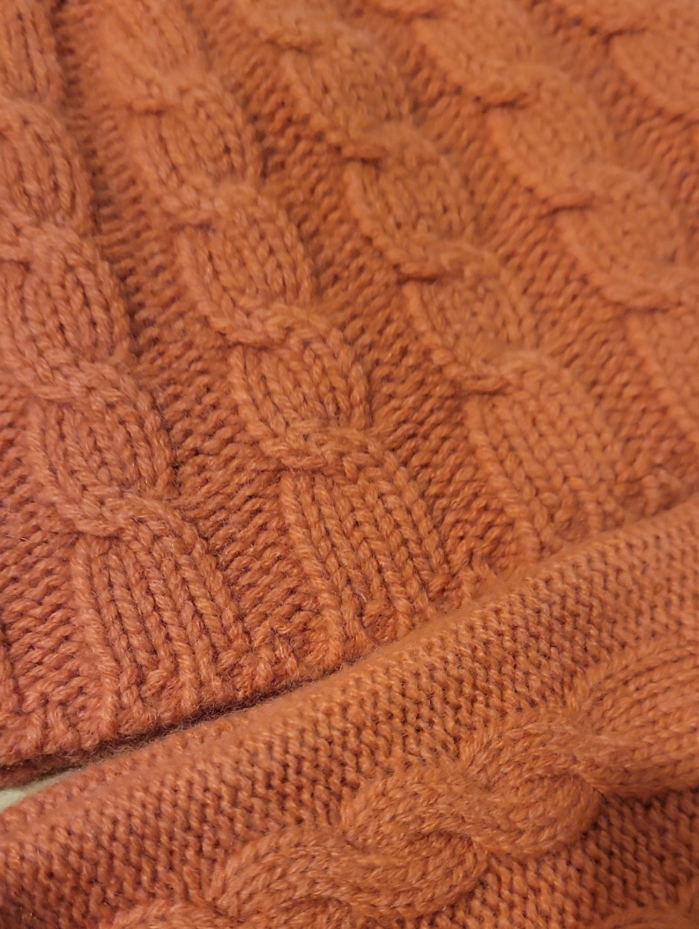 Banana Republic Orange Cable Knit Merino-Cashmere Beanie Hat & Gloves Set NEW - Picture 11 of 12